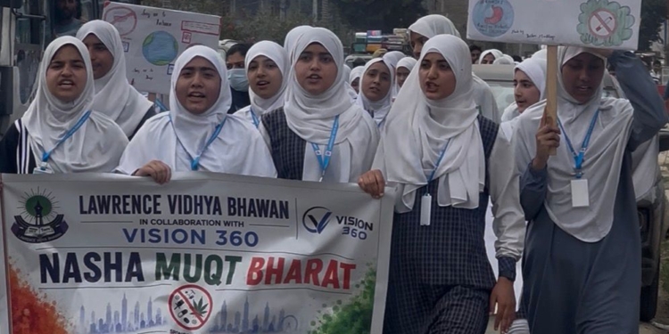 Lawrence Vidhya Bhawan, Vision 360 Organise “Nasha Mukt Bharat Rally” in Srinagar