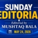 Sunday Editorial By Mushtaq Bala
