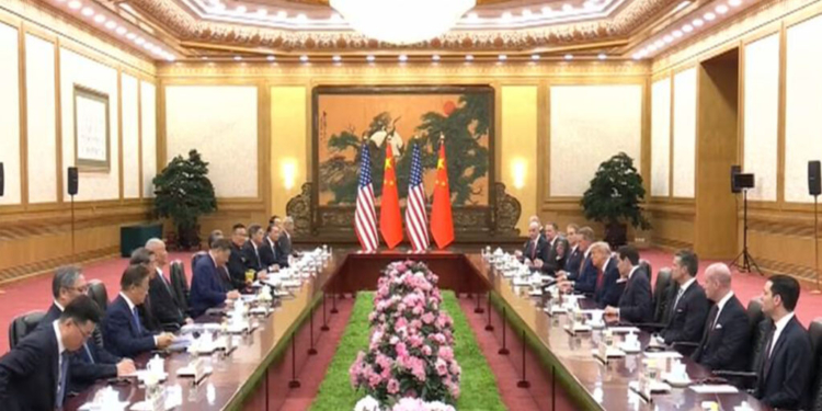 US President Trump participates in bilateral meeting with Chinese President Xi Jinping