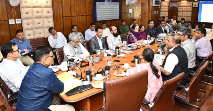 Javed Rana, Javid Dar review desilting, micro irrigation works across J&K