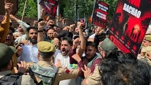 BJP holds protest demanding liquor ban in J-K, police detain leaders briefly