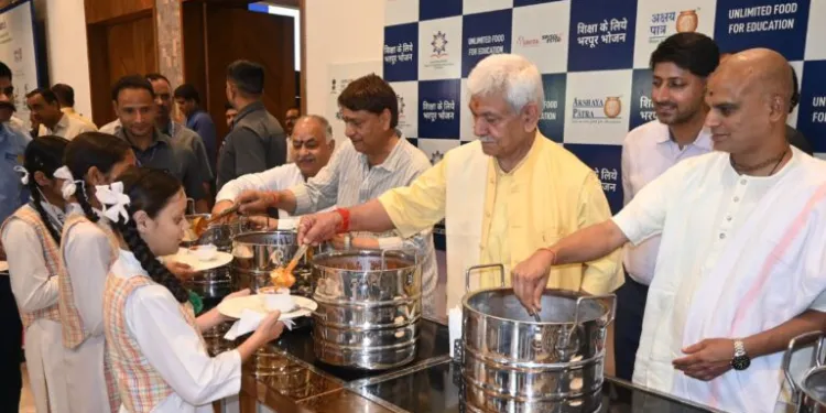 LG Sinha Lays Foundation Stone for Akshaya Patra Mid-Day Meal Facility in Katra