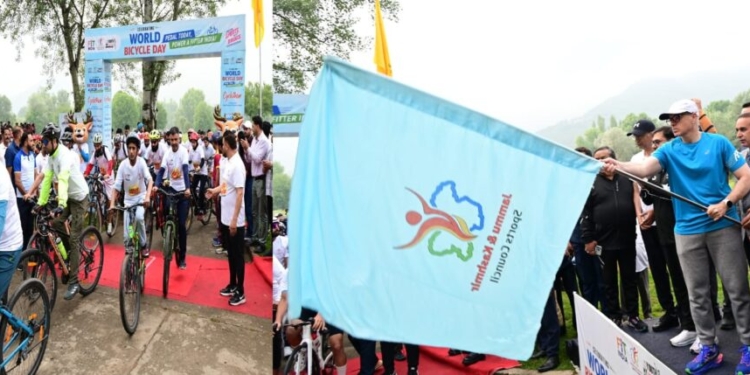 CM Omar flags off Cyclothon on World Bicycle Day, launches Jammu Cyclothon campaign