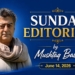 Sunday Editorial By Mushtaq Bala