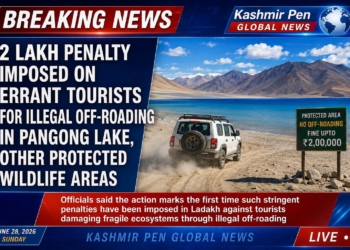 First-Time Crackdown in Ladakh: ₹2 Lakh Fine Imposed on Tourists for Illegal Off-Roading in Pangong, Protected Wildlife Areas