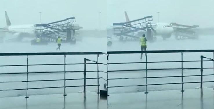 Three Air India aircraft damaged at Delhi Airport as strong winds send ground equipment crashing into planes