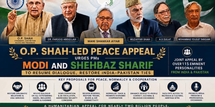 O.P. Shah Leads India-Pakistan Peace Appeal, Urges PMs Modi and Shehbaz Sharif to Revive Dialogue