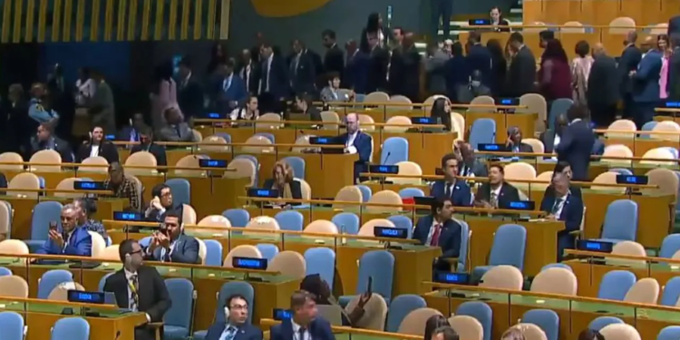 Delegates stage walkout of UNGA as Netanyahu begins speech
