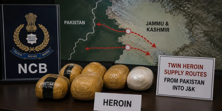 NCB exposes twin heroin supply routes into J&K from Pakistan : officials