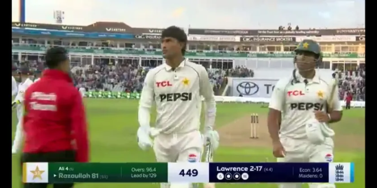 Razaullah’s six-hitting debut caps Pakistan’s stunning fightback in Edgbaston test
