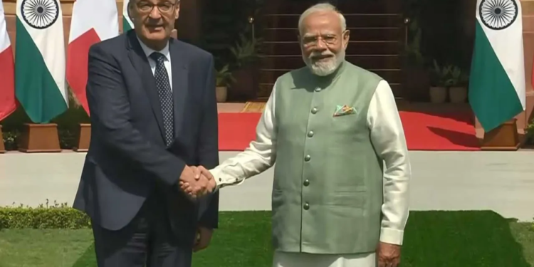PM Modi meets Swiss President Guy Parmelin at Hyderabad House
