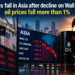 Shares fall in Asia after decline on Wall Street, oil prices fall more than 1%