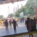 Stone pelting at police personnel near Akashwani Bhawan; two police personnel injured